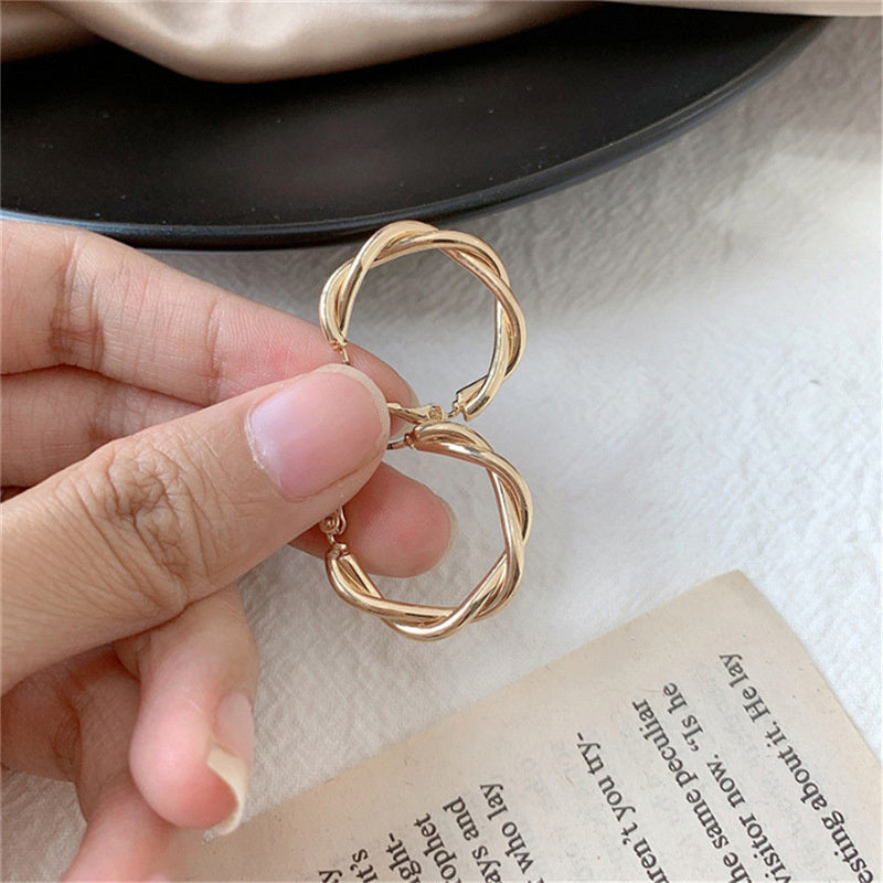 Round Circle Hoop Earrings For Women Stainless Steel Golden Statement Metal Earring 2023 Trend Party Jewelry Couple Gift brinco