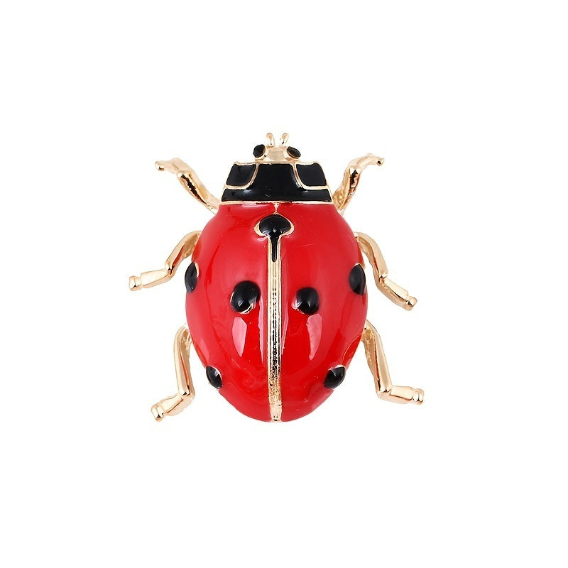 Enamel Ladybug Cute Animal Brooches Pins Corsage Scarf Clips Safety Pin Women Girls Vintage Clothing Decoration