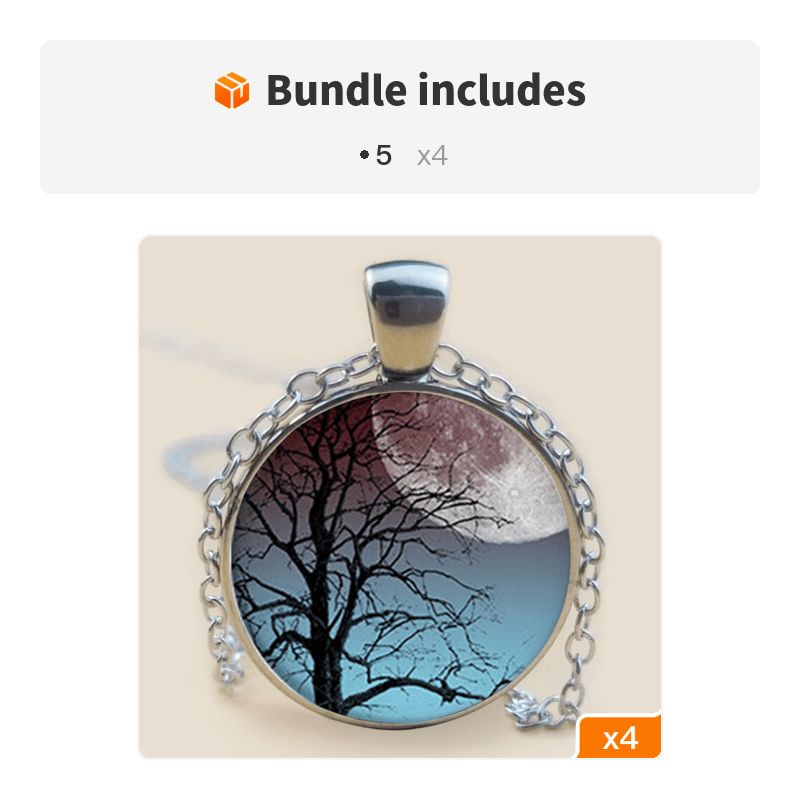 The Tree Of Life Glass Cabochon Necklace Sweater Chain Long Necklace Women's Trendy Necklace
