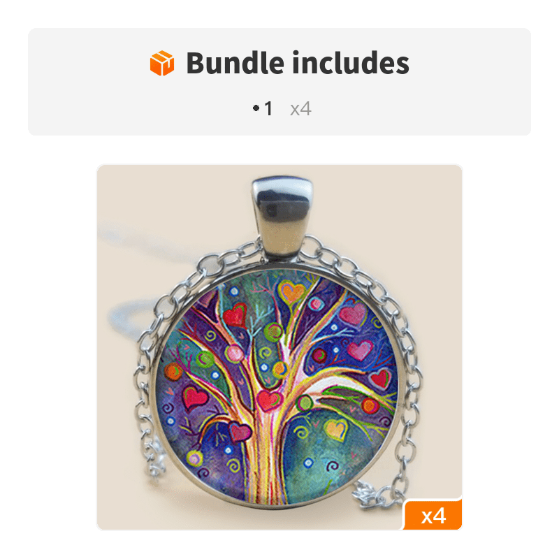 The Tree Of Life Glass Cabochon Necklace Sweater Chain Long Necklace Women's Trendy Necklace