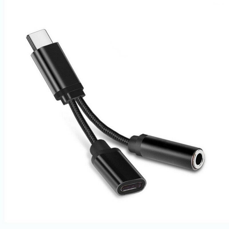 TypeC To 3.5mm Jack Earphone USB Adapter For Headphone Mobile Converter Audio Charging Cable AUX 2In1 USB Type-C Adapter Cable