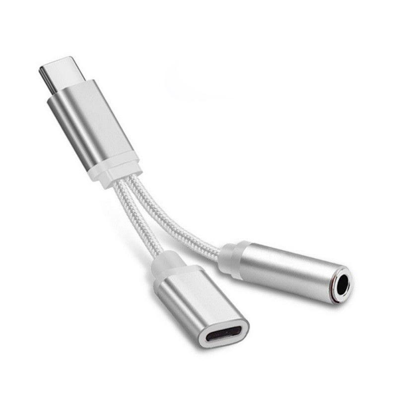 TypeC To 3.5mm Jack Earphone USB Adapter For Headphone Mobile Converter Audio Charging Cable AUX 2In1 USB Type-C Adapter Cable