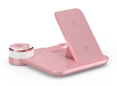 PS499. Folding four in one wireless charger desktop mobile phone wireless charger desktop wireless charger;  headphone wireless charger;  watch wireless charger wireless charger