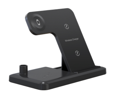 PS498. Folding wireless charger desktop 4 in 1 wireless charger;  headset wireless charger mobile phone wireless charger;  watch wireless charger car key wireless charger QI wireless charger