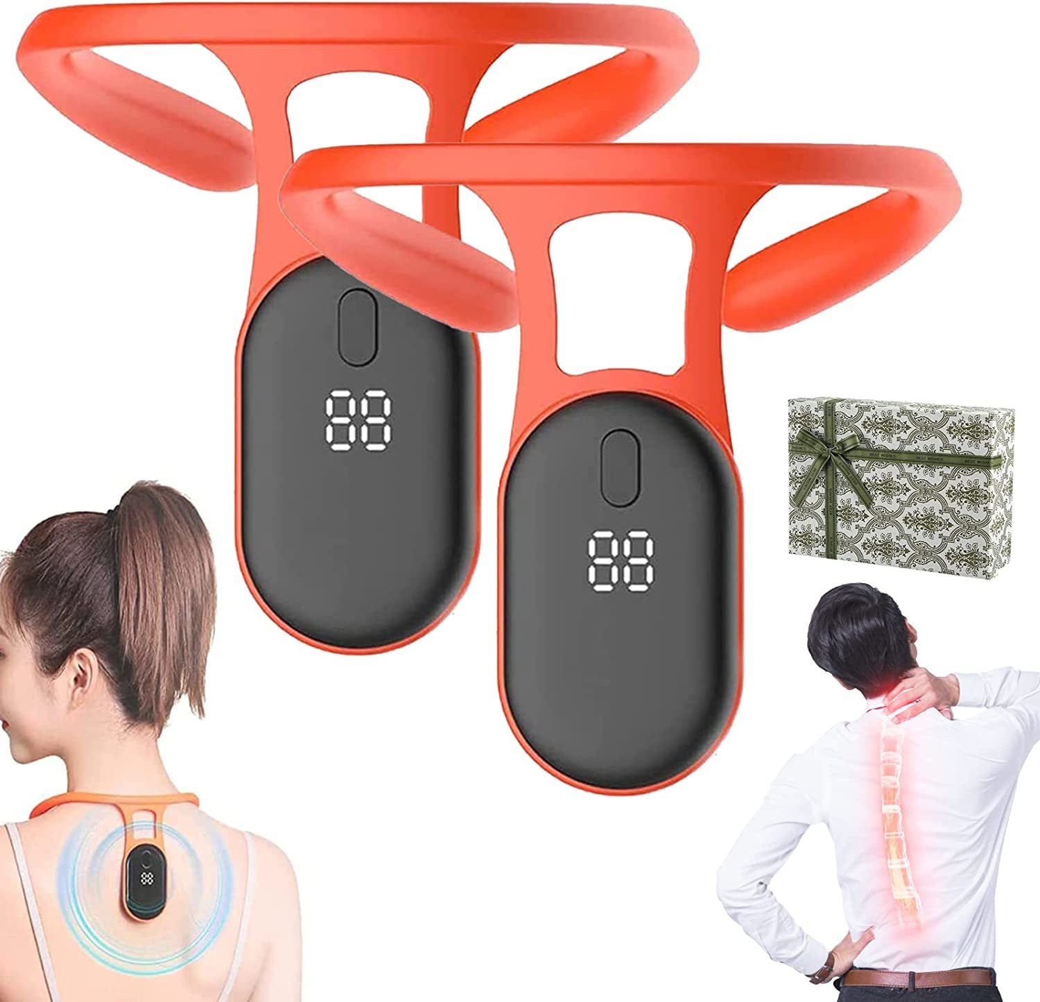 UIJKMN Portable Soothing Body Shaping Neck Instrument; Neck Acupoints Massager Device for Pain Relief (Black-1)