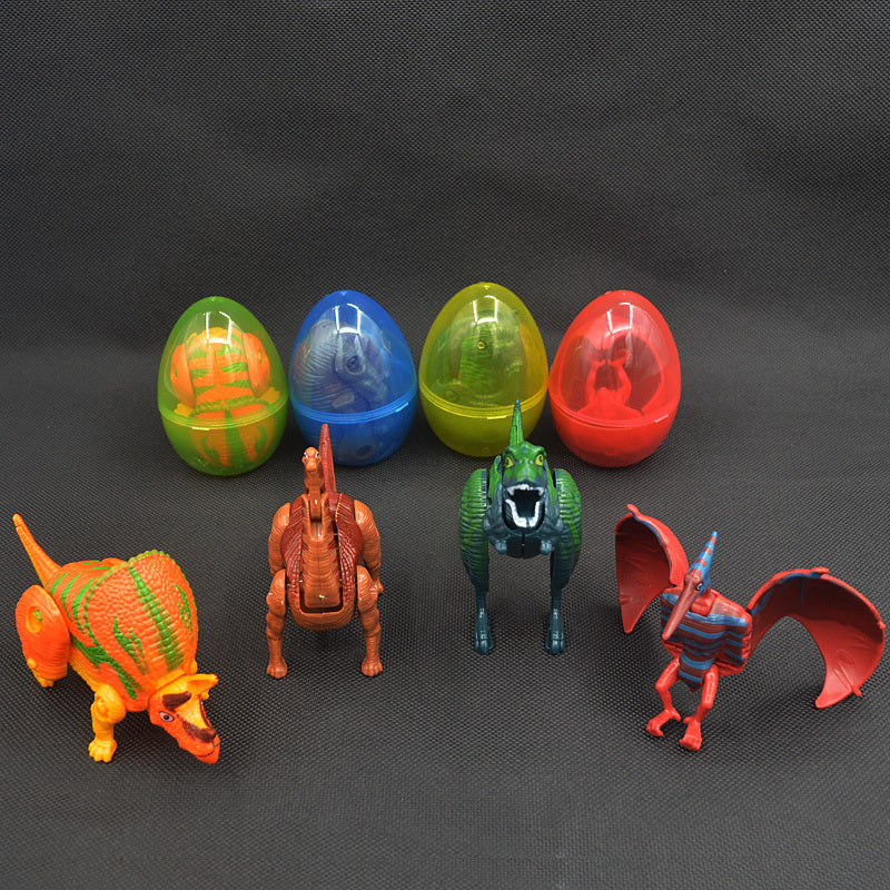 4pcs Dinosaur Deformed Egg Easter Egg; Tyrannosaurus Rex Pterosaur Triceratops Giraffe Set; Easter Holiday Gift