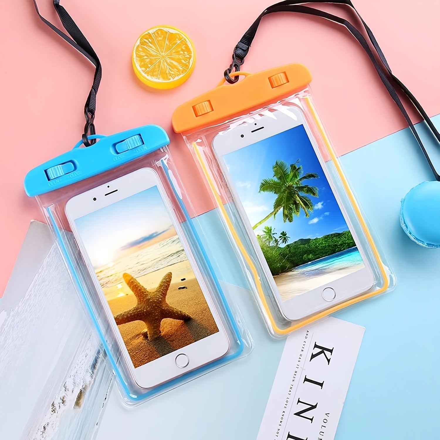 4 pcs Luminous Waterproof Floating Airbag Phone Sealed Case Pouch With Strap For Highly Sensitive Phone Screen For Swimming Gift