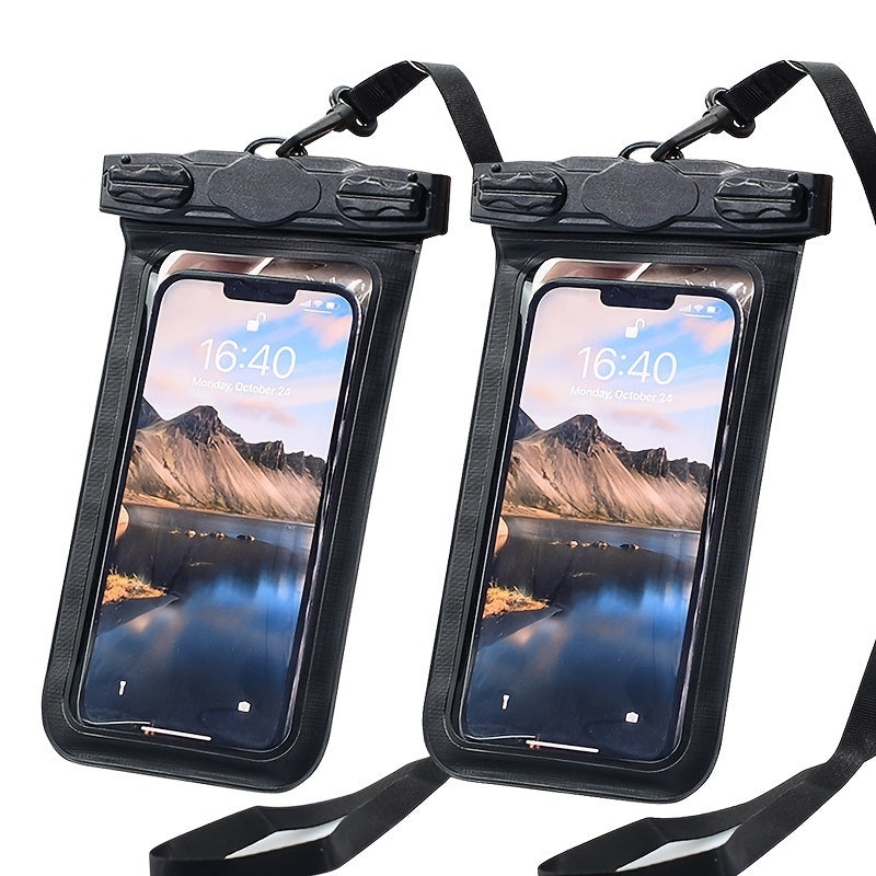 2pcs IPX8 Waterproof Phone Bag; Touchscreen Phone Pouch 7.6 Inch For Swim Sports Outdoor