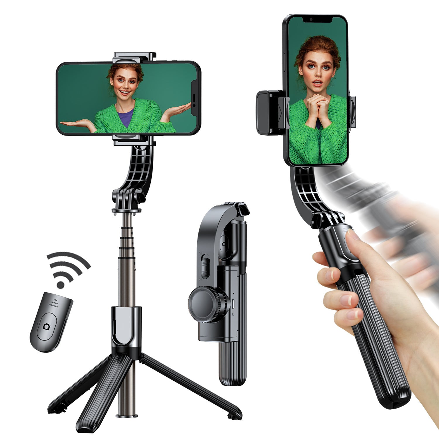 Selfie Stick Gimbal Stabilizer; 360° Rotation Tripod With Wireless Remote; Portable And Foldable; Auto Balance 1-Axis Gimbal For Smartphones Tiktok Vlog Youtuber Live Video Record