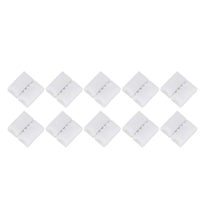 10pcs 4-Pin RGB LED Light Strip Connectors 10mm Unwired Gapless Solderless Adapter Terminal Extension For SMD 5050 Multicolor LED Strip