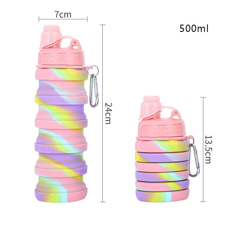 500ml Creative Silicone Folding Water Cup Outdoor Sports Ride Fitness Portable Kettle Camouflage Gift Cup Free Delivery Items