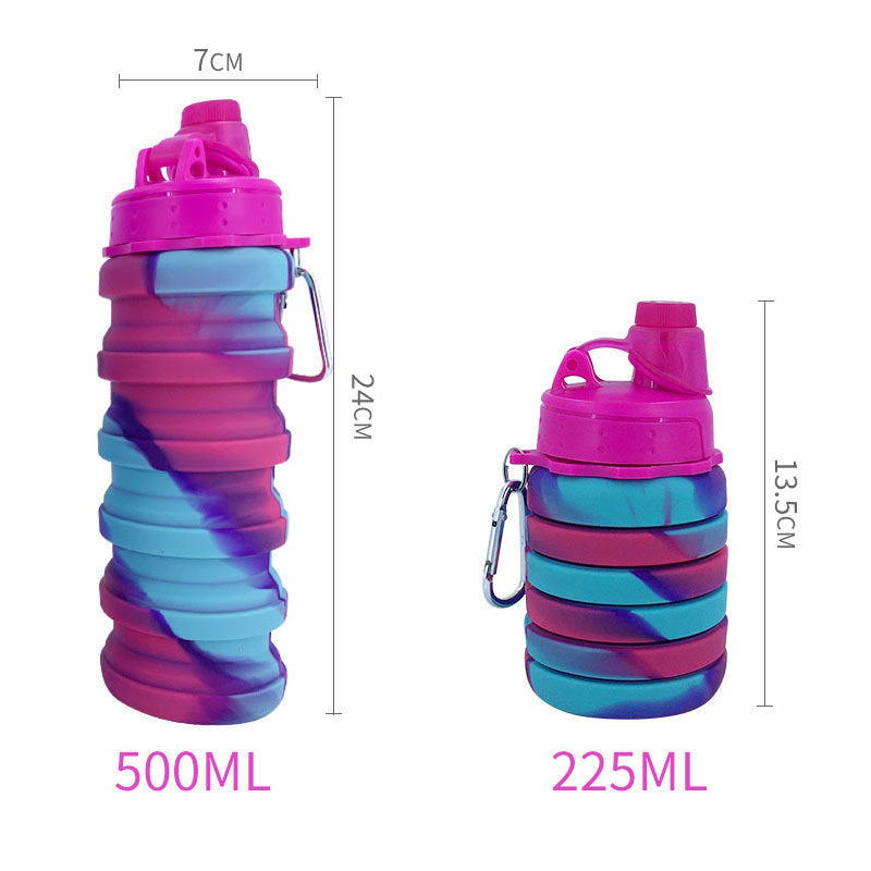 500ml Creative Silicone Folding Water Cup Outdoor Sports Ride Fitness Portable Kettle Camouflage Gift Cup Free Delivery Items