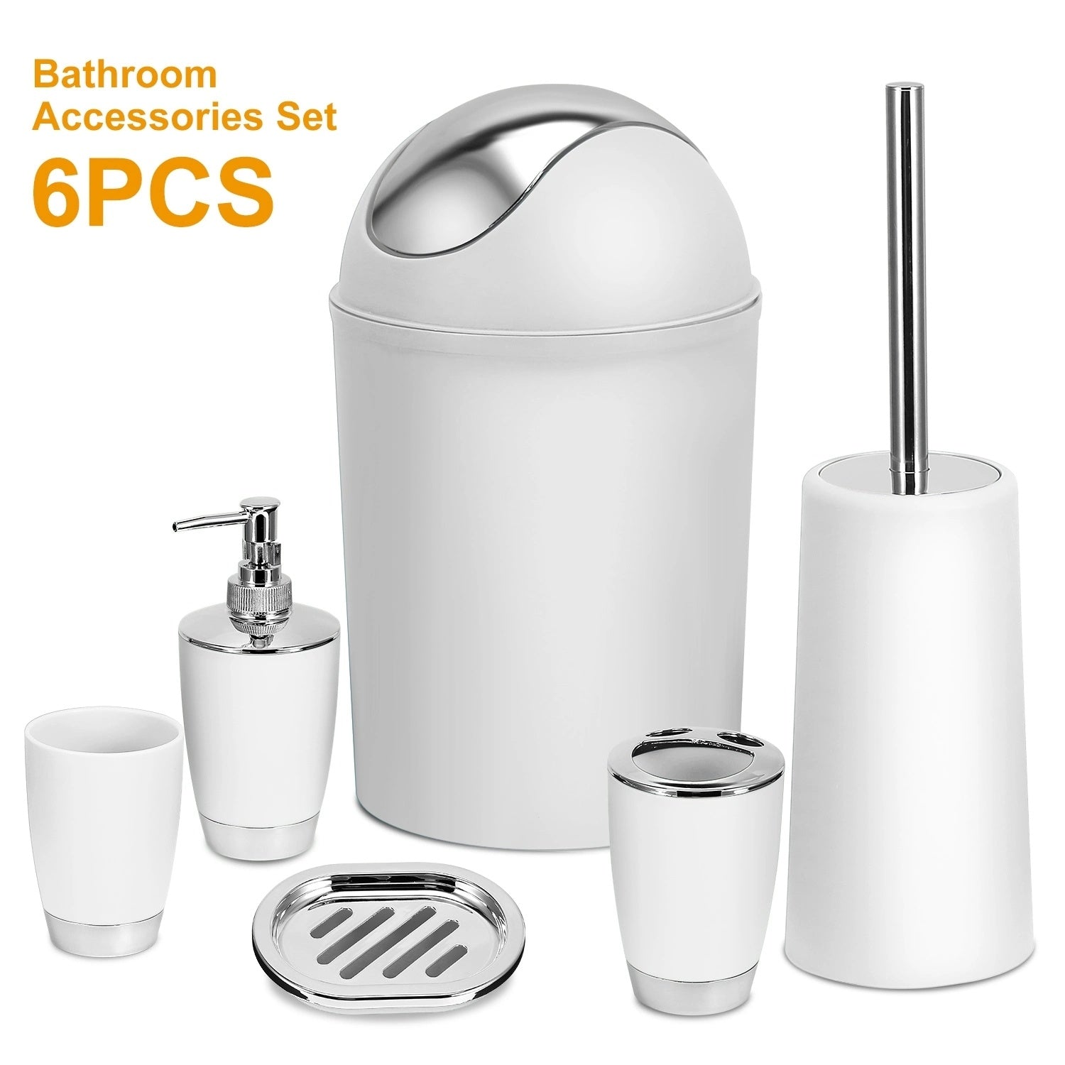 Bathroom Accessories Set 6 Pcs Bathroom Set Ensemble Complete Soap Dispenser Toothbrush Holder