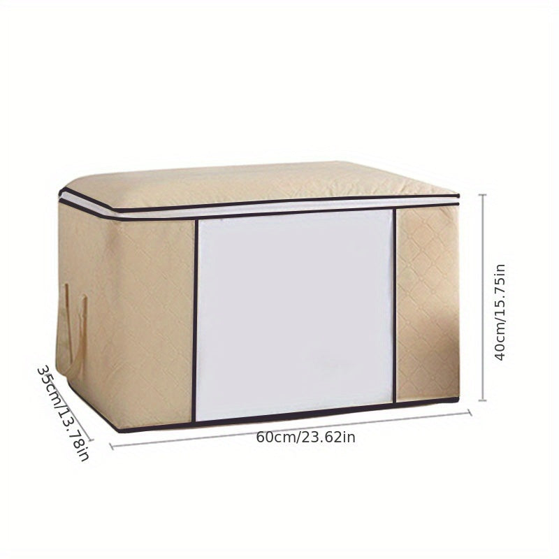 1pc Large Capacity Zipper Visual Quilt Storage Bag; Moisture-proof Storage Cabinet; Clothing Storage Box