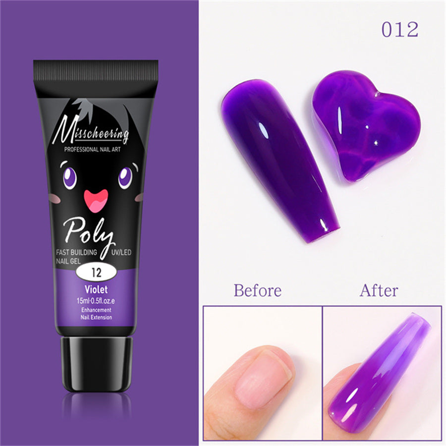 15ml a Piece Nail Crystal Fluorescent Extension Adhesive Without Paper Holder Painless Nail Extension Tool Phototherapy Nail Fluorescence Color Gel