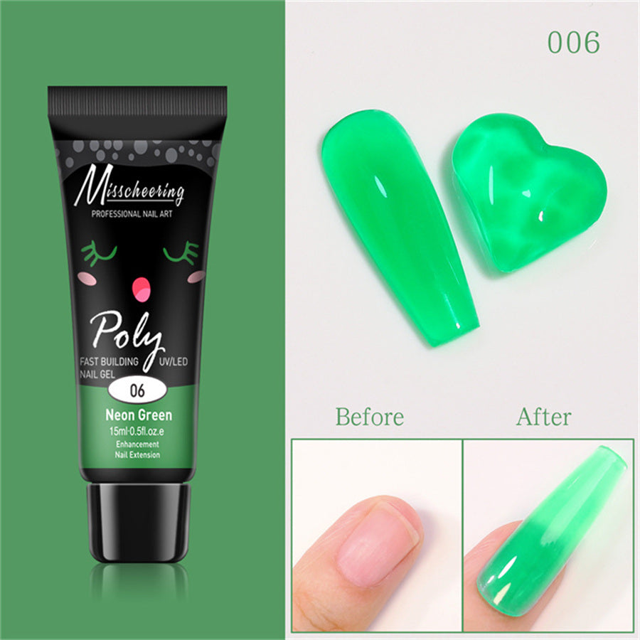 15ml a Piece Nail Crystal Fluorescent Extension Adhesive Without Paper Holder Painless Nail Extension Tool Phototherapy Nail Fluorescence Color Gel