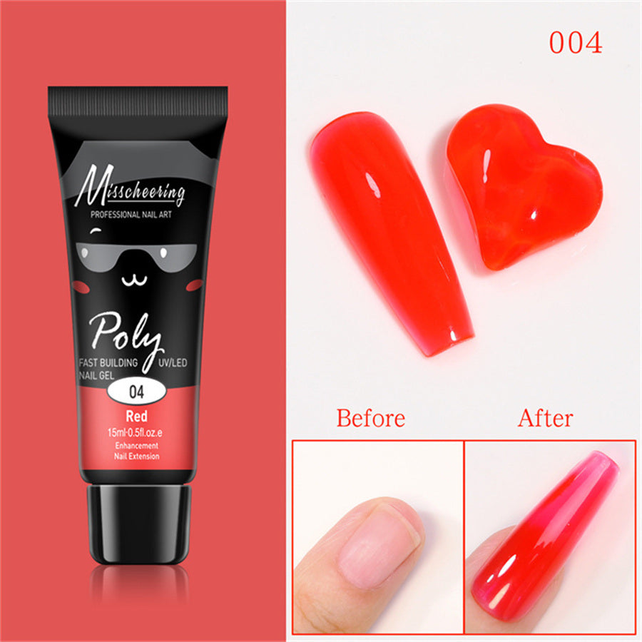 15ml a Piece Nail Crystal Fluorescent Extension Adhesive Without Paper Holder Painless Nail Extension Tool Phototherapy Nail Fluorescence Color Gel