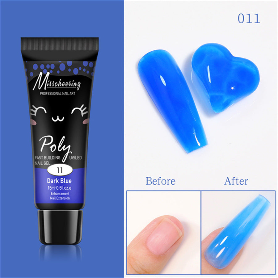 15ml a Piece Nail Crystal Fluorescent Extension Adhesive Without Paper Holder Painless Nail Extension Tool Phototherapy Nail Fluorescence Color Gel