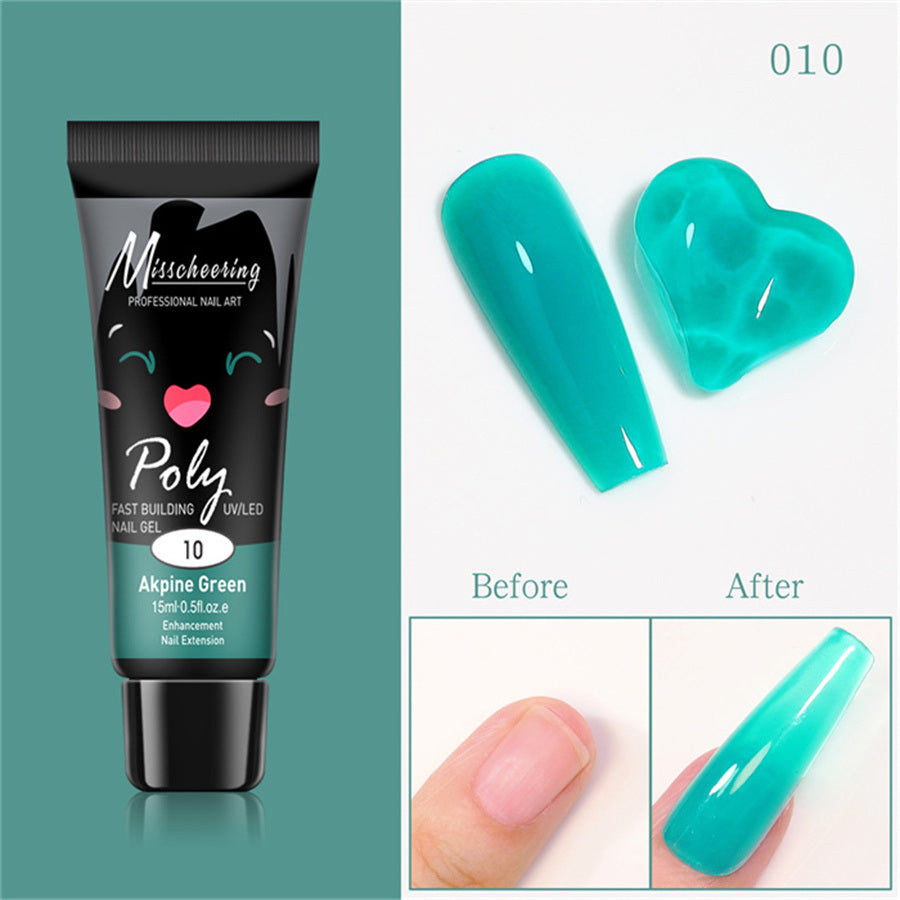 15ml a Piece Nail Crystal Fluorescent Extension Adhesive Without Paper Holder Painless Nail Extension Tool Phototherapy Nail Fluorescence Color Gel