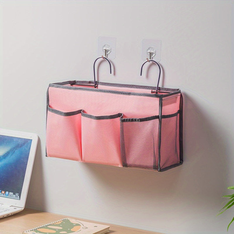 1pc Dormitory Bedside Storage Hanging Bag; Bedroom Upper Bunk Bedside Fabric Storage Bag; Over The Door Hanging Storage Organizer