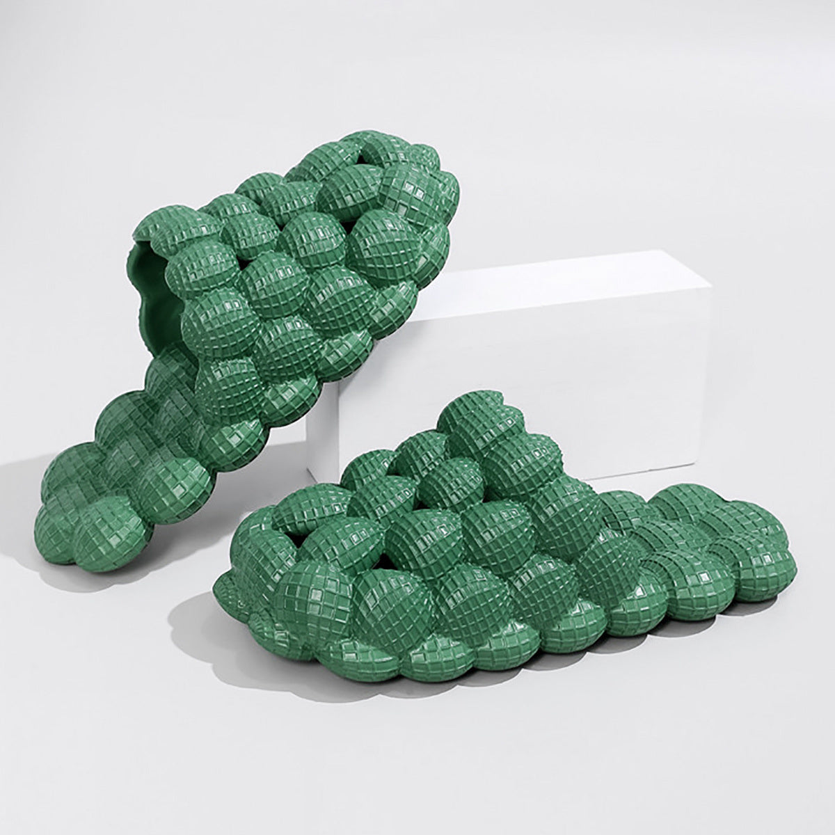 Women's Solid Ultra Cushioned Bubble Slides; Bubble Slippers