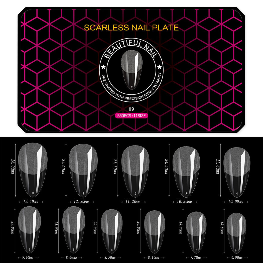 1 Box 500-550PCS Hot Black Box Nail Sheet Ultra-Thin Seamless Matte False Nail Tips Soft Gel Manicure Tips