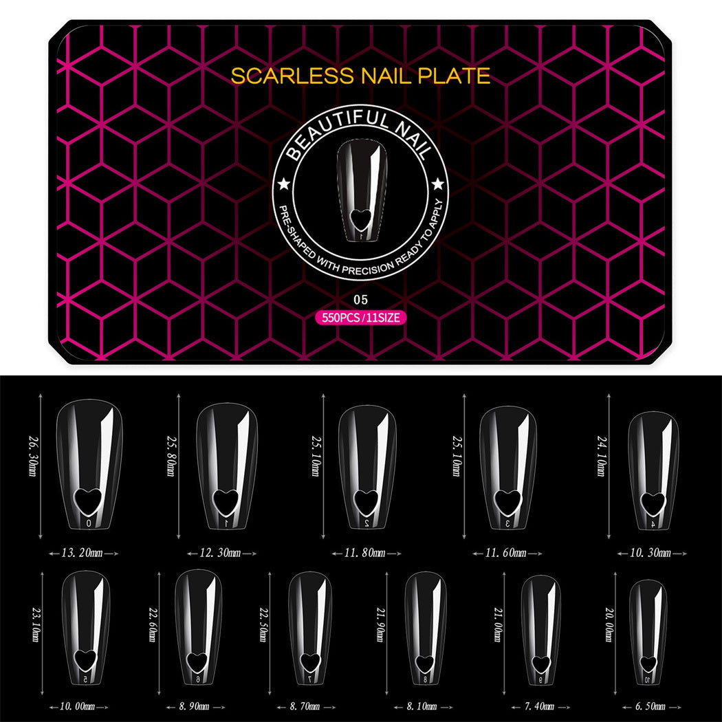 1 Box 500-550PCS Hot Black Box Nail Sheet Ultra-Thin Seamless Matte False Nail Tips Soft Gel Manicure Tips