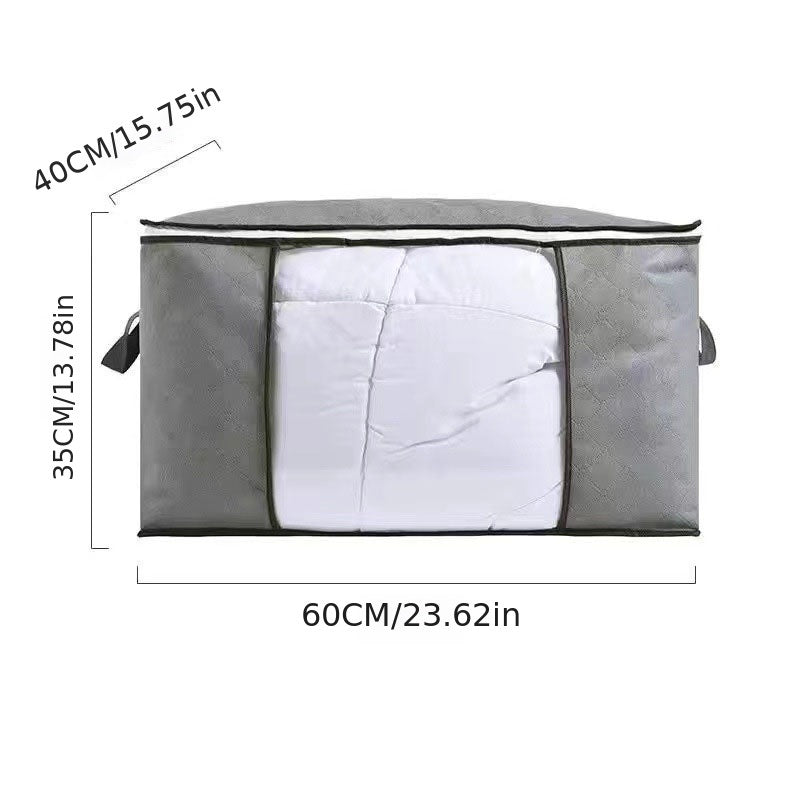 1pc Large Capacity Zipper Visual Quilt Storage Bag; Moisture-proof Storage Cabinet; Clothing Storage Box