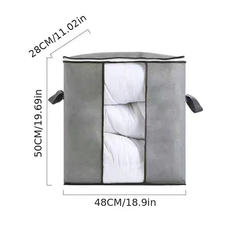 1pc Large Capacity Zipper Visual Quilt Storage Bag; Moisture-proof Storage Cabinet; Clothing Storage Box