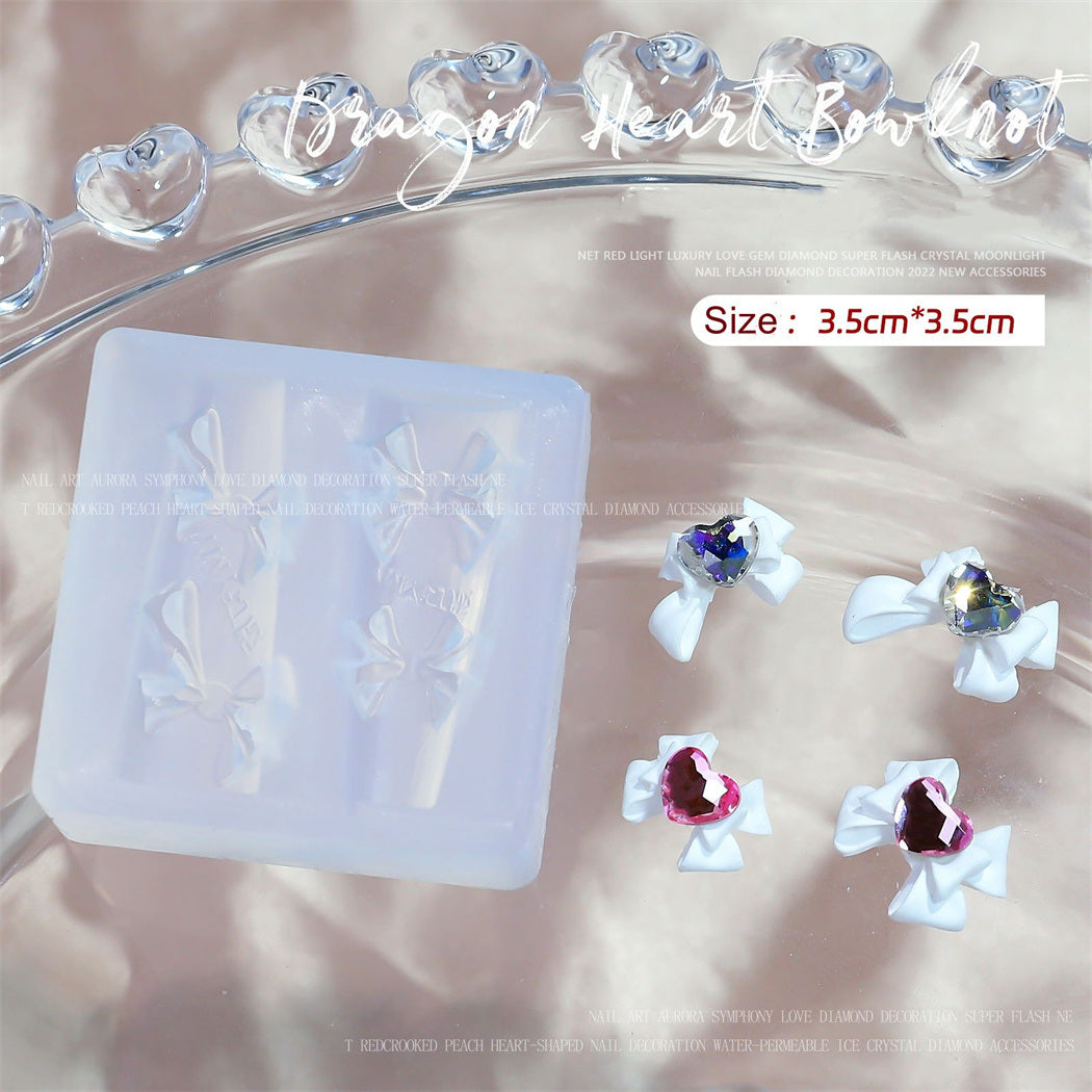 Nail Mold Heart-Shaped Butterfly Charms Diamond DIY Sailor Moon Silicone Three-Dimensional Relief Decoration Carving Flowers Tool