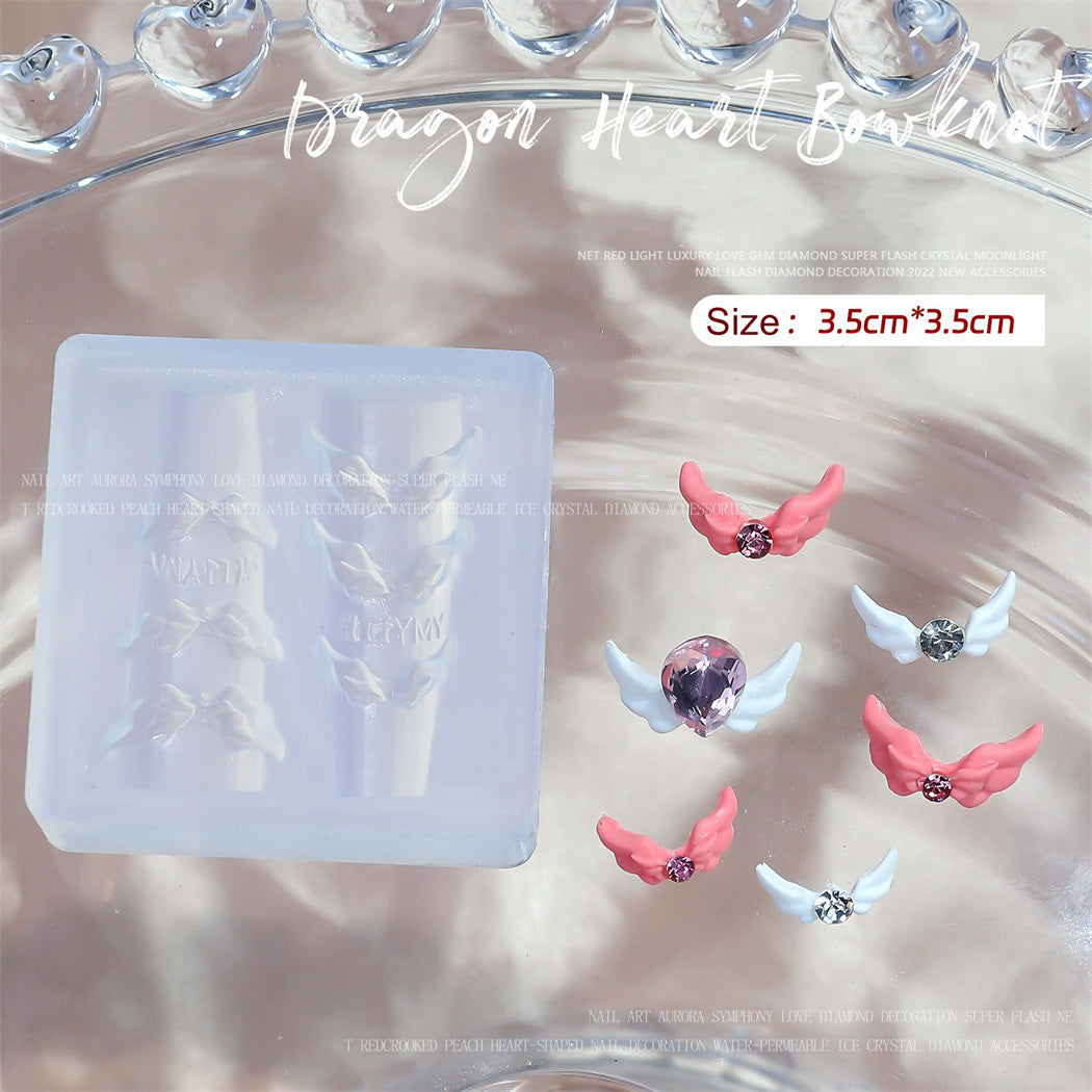 Nail Mold Heart-Shaped Butterfly Charms Diamond DIY Sailor Moon Silicone Three-Dimensional Relief Decoration Carving Flowers Tool