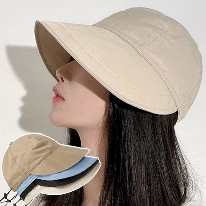 Spring Summer Wide Brim Sun Hat Drawstring Adjustable Caps for Men Women Foldable Beach Hats Quick-drying Visors Fisherman Cap