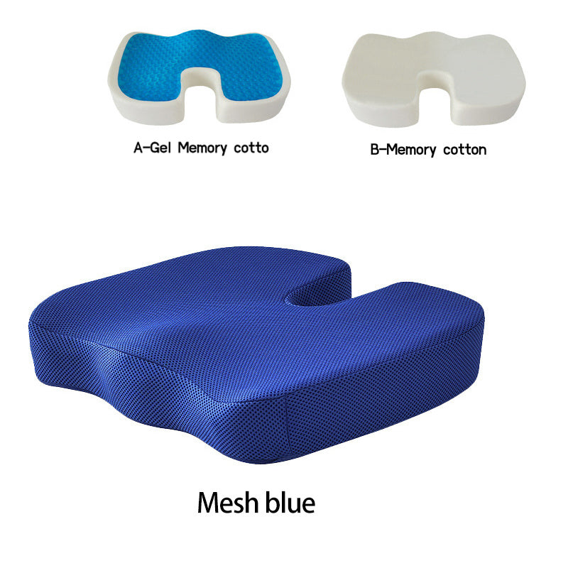 Gel Memory Foam U-shaped Seat Cushion Massage Car Office Chair for Long Sitting Coccyx Back Tailbone Pain Relief Gel Cushion Pad