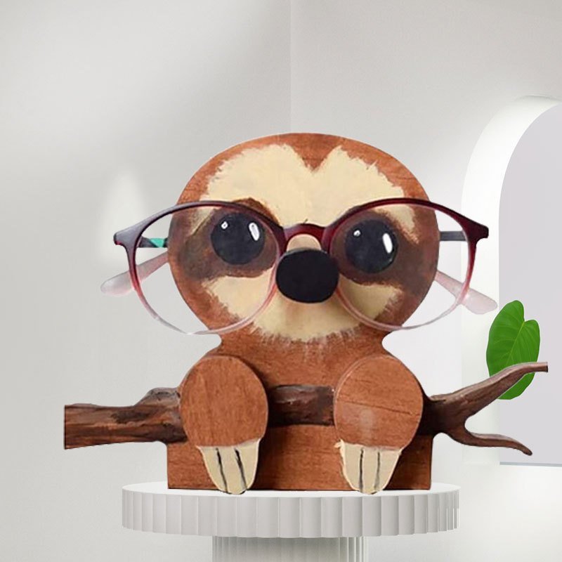 1pc Animal Glasses Holder; Wooden Eyeglass Holder; Cute Animal Glasses Holder; Handmade Carving Sunglasses Display Rack; For Desktop Accessory; Home Office Decor