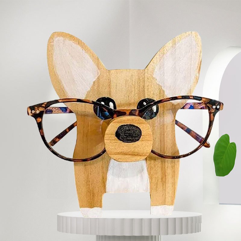 1pc Animal Glasses Holder; Wooden Eyeglass Holder; Cute Animal Glasses Holder; Handmade Carving Sunglasses Display Rack; For Desktop Accessory; Home Office Decor