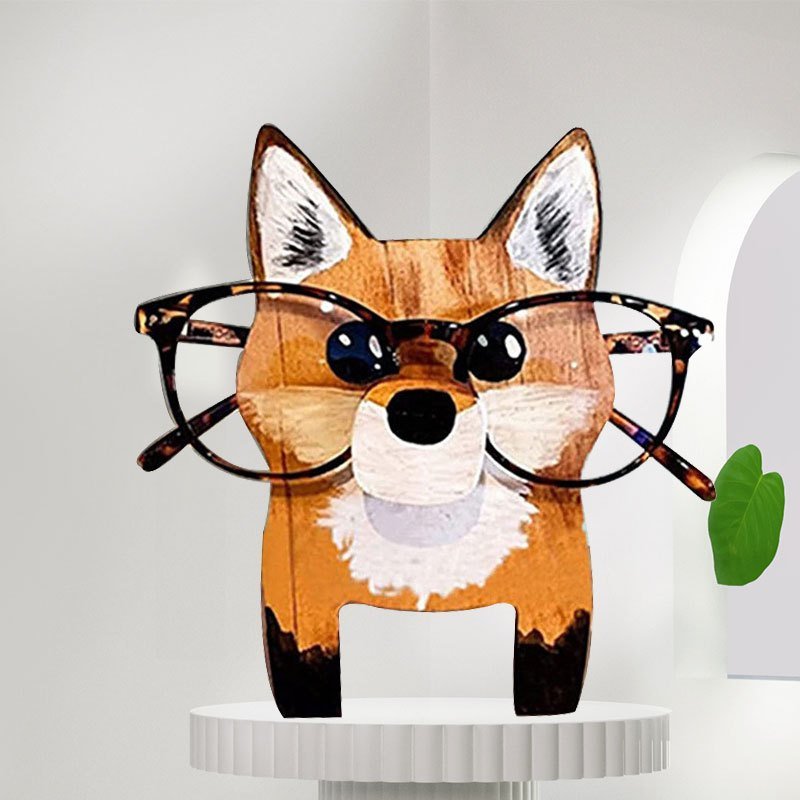 1pc Animal Glasses Holder; Wooden Eyeglass Holder; Cute Animal Glasses Holder; Handmade Carving Sunglasses Display Rack; For Desktop Accessory; Home Office Decor