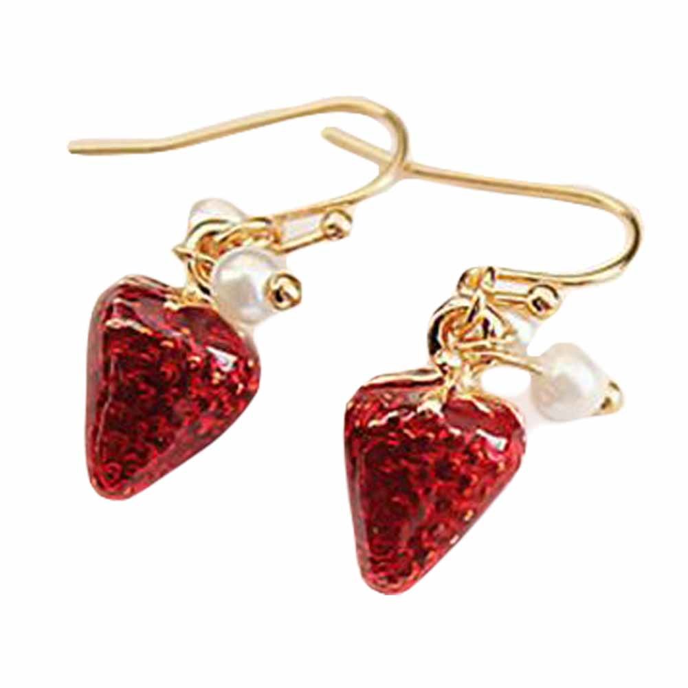 Strawberry Earring Fruit Drop Dangle Earring Acrylic Earrings for Women; 2 Pairs