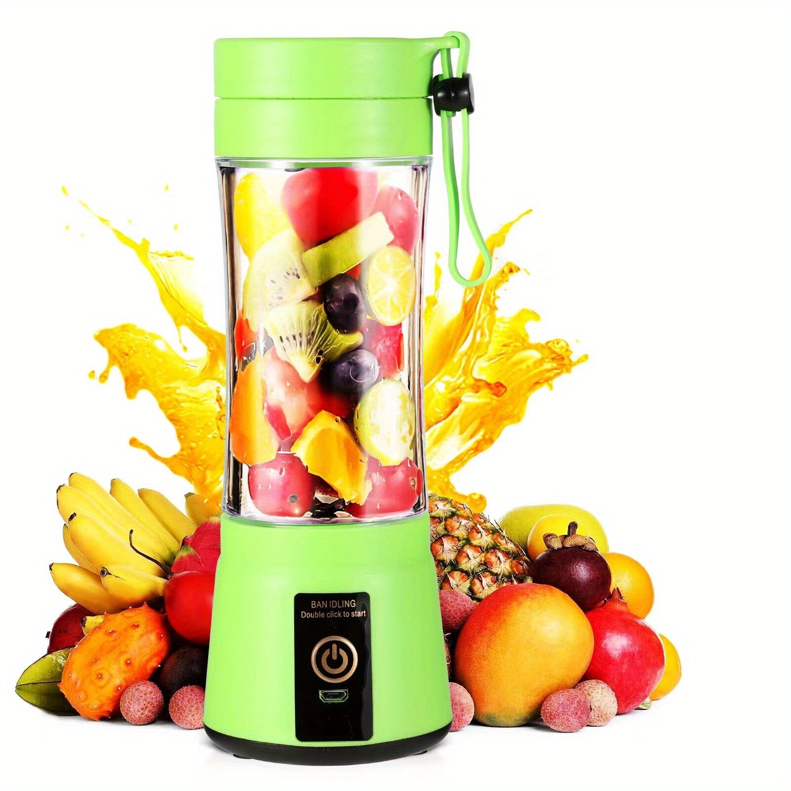 1pc 380ML Portable Blender With 6 Blades Rechargeable USB ; Personal Size Blender For Shakes And Smoothies; Traveling Fruit Veggie Juicer Cup