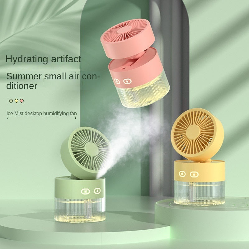 Multifunctional Spray Cooling desk Fan USB Mini Fan Desktop Turbine Foldable Cold Air Humidification fan