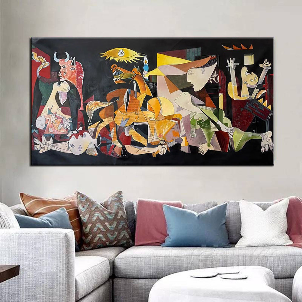 Handmade Guernica By Pablo Picasso Colourful Paintings Reproduction Art New Version Famous Canvas Wall Art Pablo Picasso Frameless Only Canvas