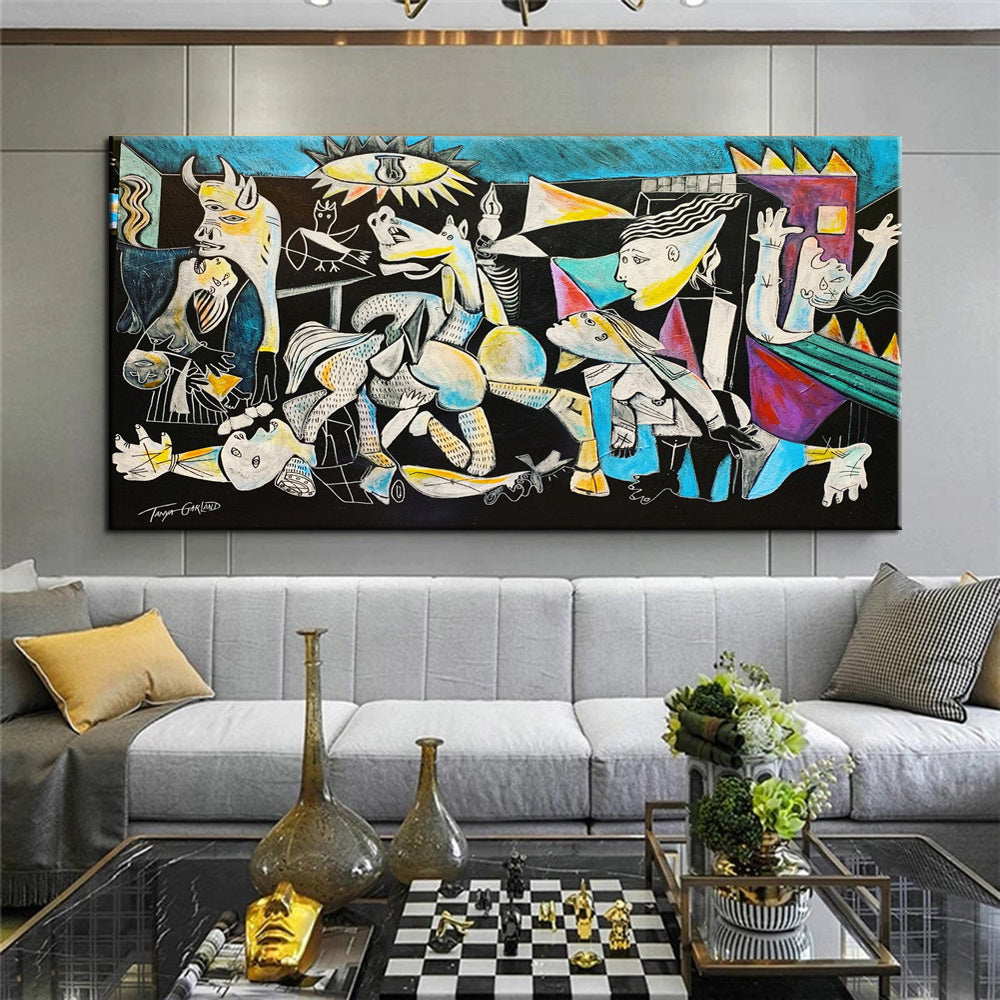 Handmade Guernica By Pablo Picasso Colourful Paintings Reproduction Art New Version Famous Canvas Wall Art Pablo Picasso Frameless Only Canvas