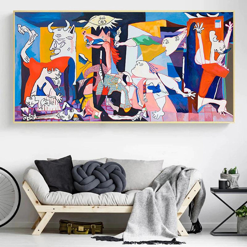 Handmade Guernica By Pablo Picasso Colourful Paintings Reproduction Art New Version Famous Canvas Wall Art Pablo Picasso Frameless Only Canvas