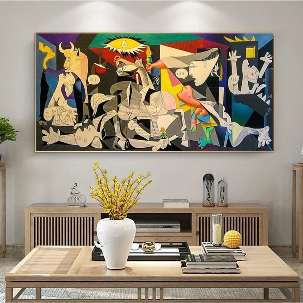 Handmade Guernica By Pablo Picasso Colourful Paintings Reproduction Art New Version Famous Canvas Wall Art Pablo Picasso Frameless Only Canvas