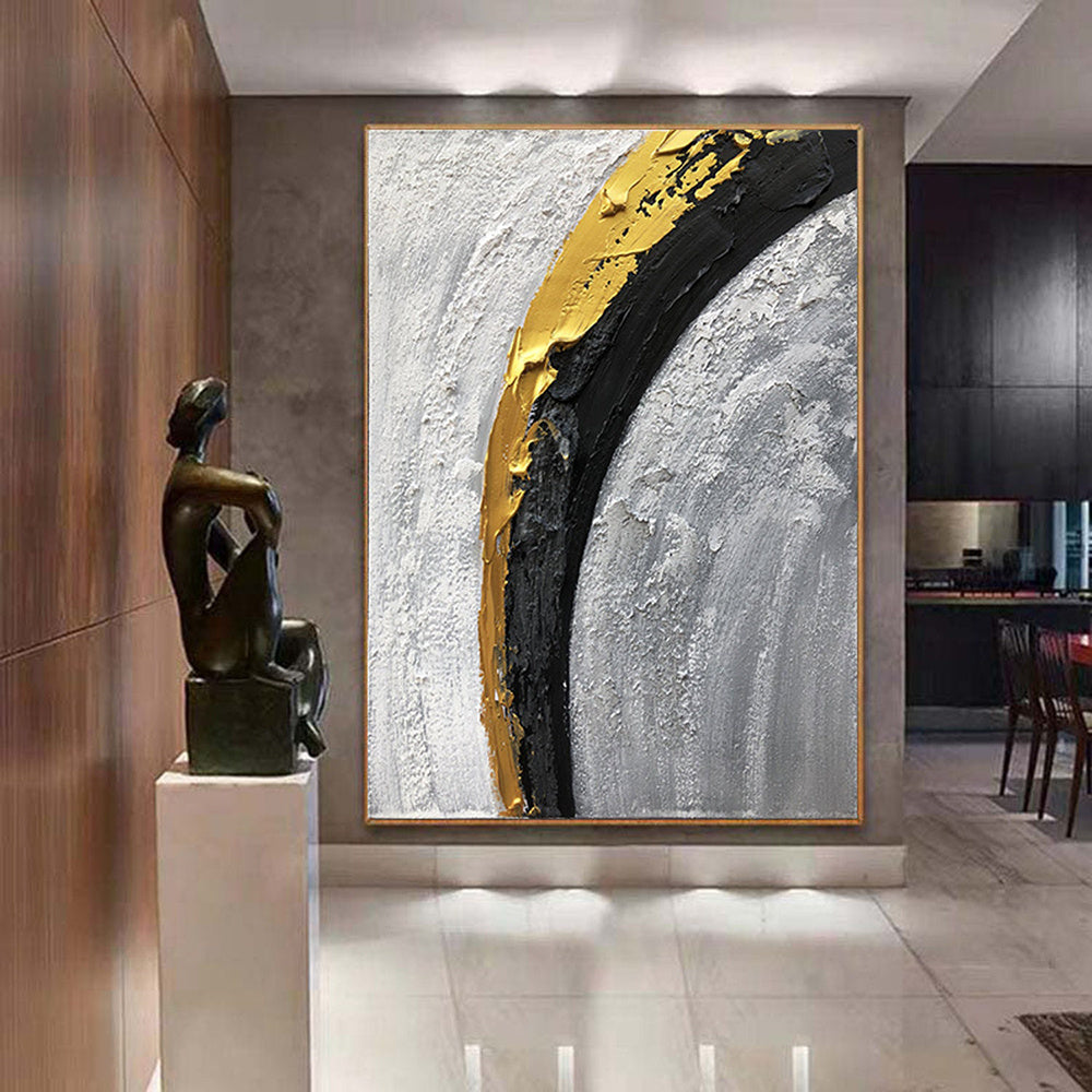 Handmade Oil Painting Abstract Black and Beige Oil Hand Painted Canvas Living Corridor living room bedroom luxurious decoration Frameless Only Canvas