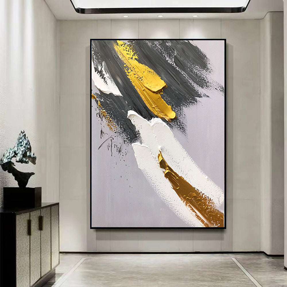 Handmade Oil Painting Abstract Black and Beige Oil Hand Painted Canvas Living Corridor living room bedroom luxurious decoration Frameless Only Canvas