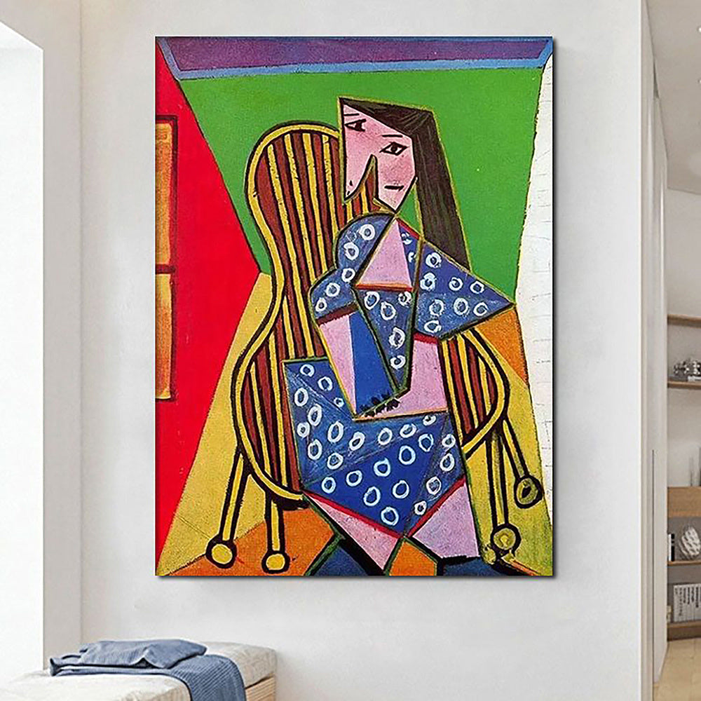 Handmade Oil Painting Picasso Style Oil Painting on Canvas Abstract Figurative Wall Art Original Handmade Artwork Home Office Decor Living Room Bedroom Decor Frameless Only Canvas