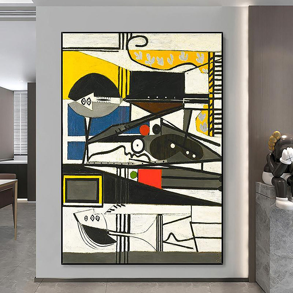 Handmade Oil Painting Picasso Style Oil Painting on Canvas Abstract Figurative Wall Art Original Handmade Artwork Home Office Decor Living Room Bedroom Decor Frameless Only Canvas