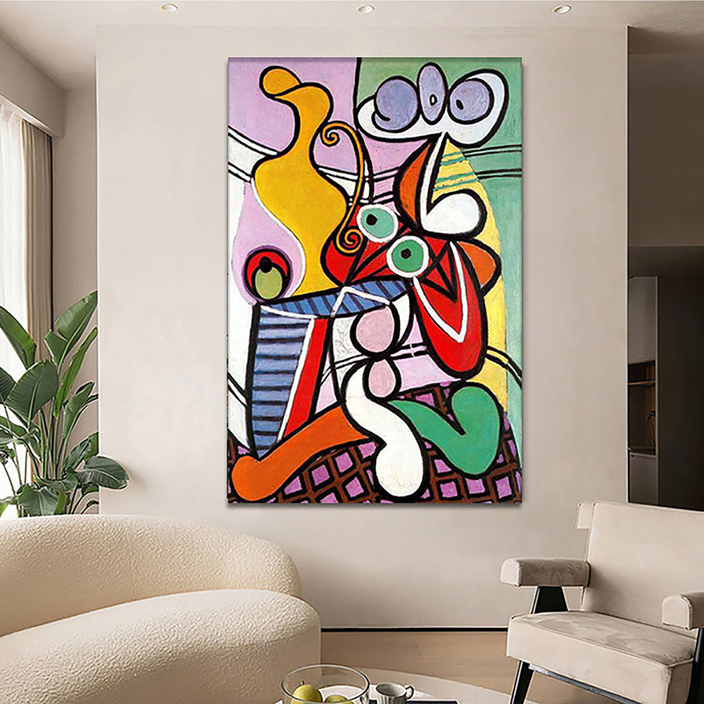 Handmade Oil Painting Picasso Style Oil Painting on Canvas Abstract Figurative Wall Art Original Handmade Artwork Home Office Decor Living Room Bedroom Decor Frameless Only Canvas