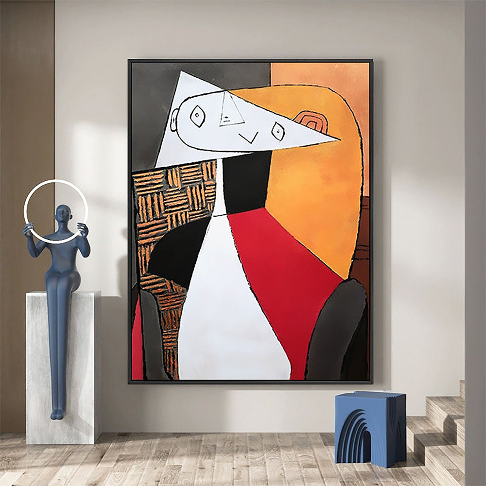 Handmade Oil Painting Picasso Style Oil Painting on Canvas Abstract Figurative Wall Art Original Handmade Artwork Home Office Decor Living Room Bedroom Decor Frameless Only Canvas