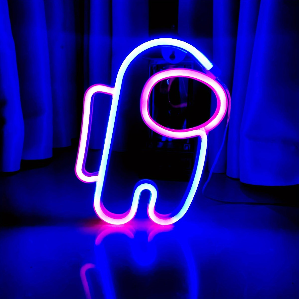 1pc, Neon Sign Space Man Shape Lamp, Size 9.8x6.8in(about 25x17.5cm) For Wall Decoration,USB Or Battery Powered LED Space Man Neon Sign Suitable For Bedroom